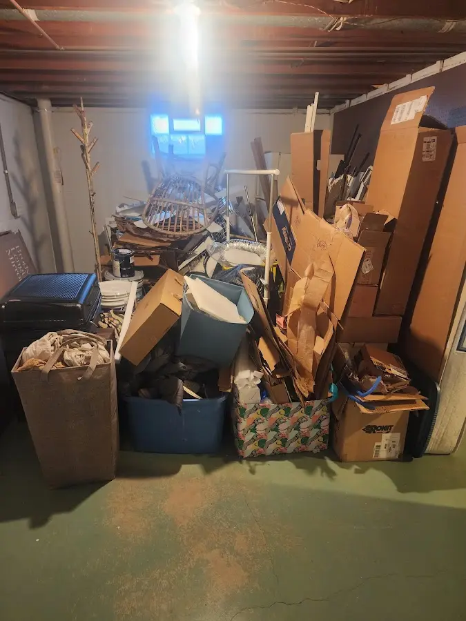 Roll-off dumpster container at job site for 15 Yard Dumpster Rental in Paramus